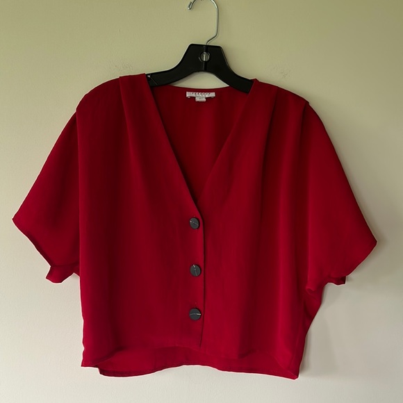 Topshop red blouse, size 2, EUC - Picture 1 of 6
